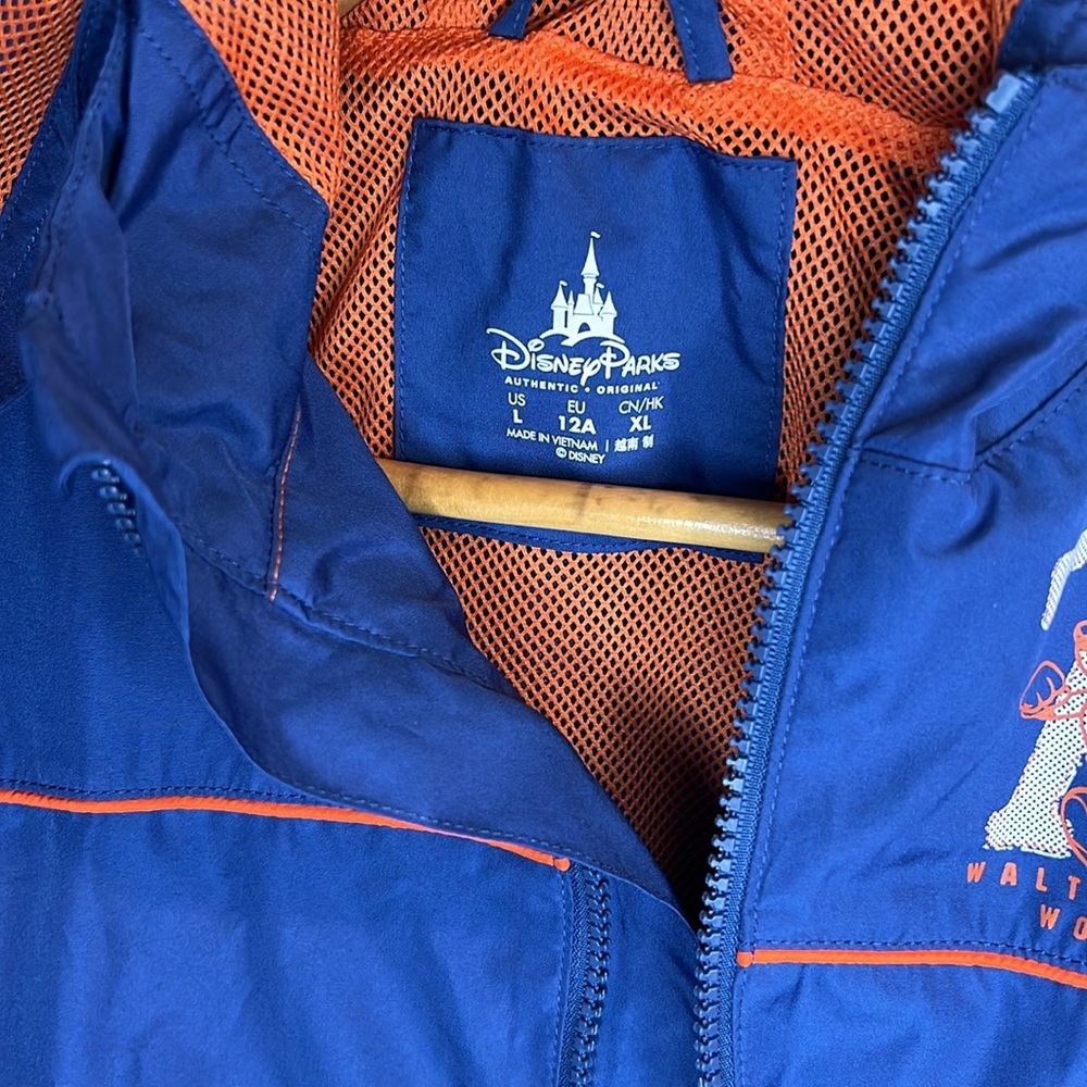 Walt Disney World Rain Jacket Windbreaker Hooded Blue - size Large - Picture 2 of 11